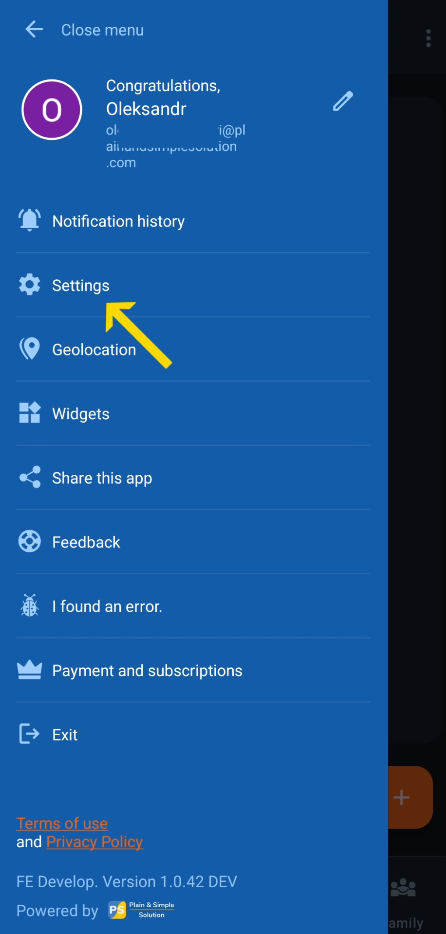 Navigate to Settings